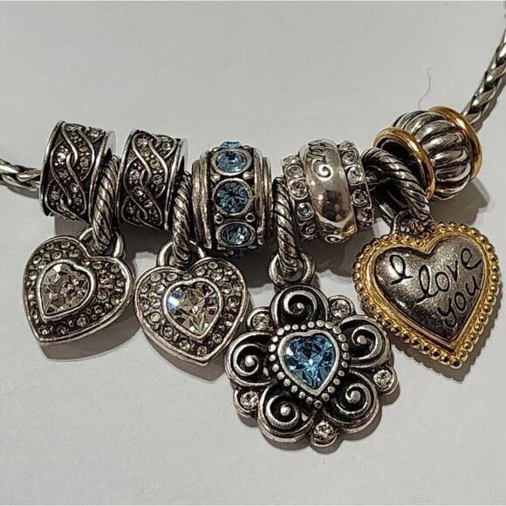 Brighton love heart birthstone blue‎ September Silver Gold Pl charm bracelet - Picture 4 of 9